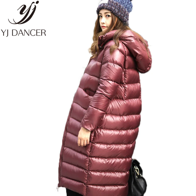 

Down jacket parkas mujer high quality New Warm thincking Long Lightweight Duck Down For Women Hooded Jackets Female Overcoat