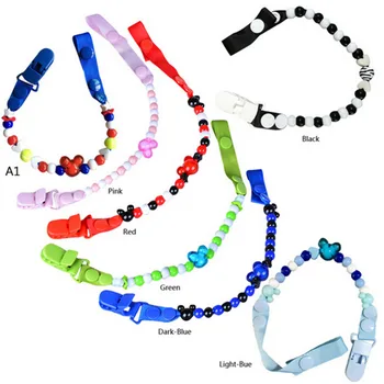 

New Arrival hot Baby Pacifier Clip Chain Attache Clip Dummy Pacifiers Leash Strap Beads Toy Teether Holder Baby Soother Chain