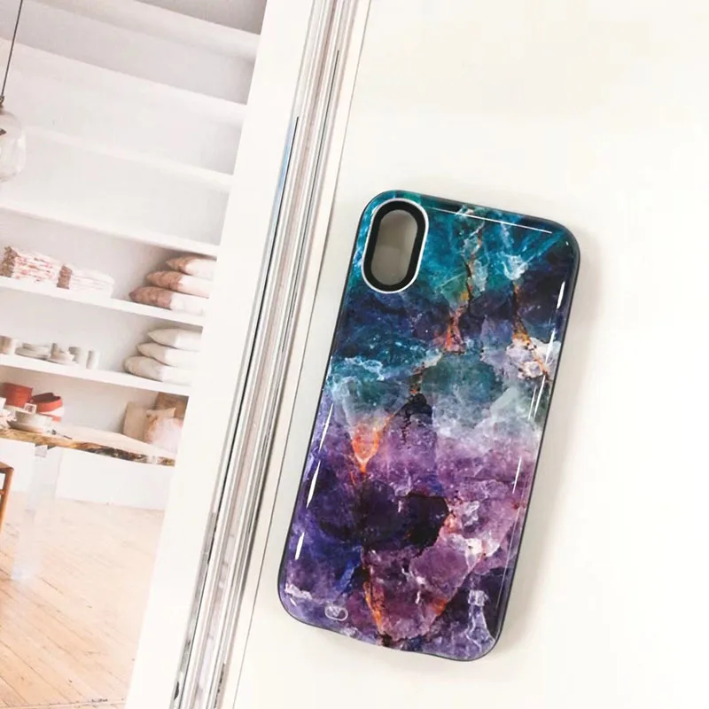 Чехол с аккумулятором 6000 мАч для iPhone xs max цветной мраморный Портативный внешний