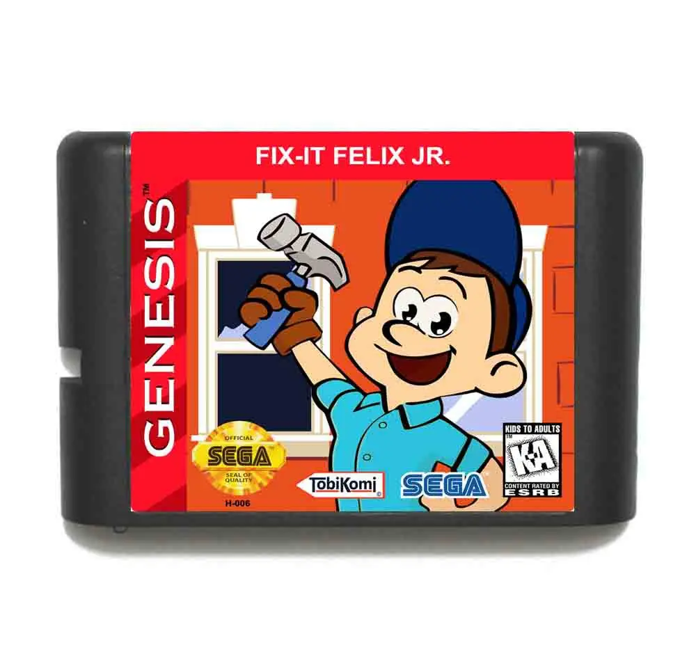 Fix It Felix Jr 16 бит MD карточная игра с коробку для Sega Megadrive/Genesis|16 bit|md game16 bit md |