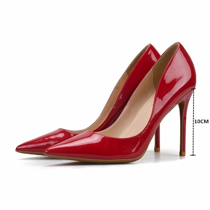 G& Zaco/роскошные европейские модные туфли-лодочки туфли на высоком тонком каблуке средней высоты пикантные женские туфли из лакированной кожи с острым носком на высоком каблуке