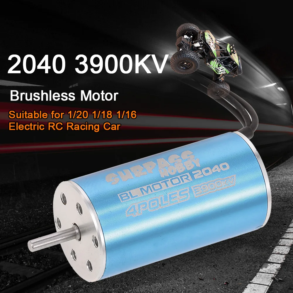 

SURPASS HOBBY RC Car 2040 3900KV Brushless Motor for 1:20 1:18 1:16 Electric RC Racing Car