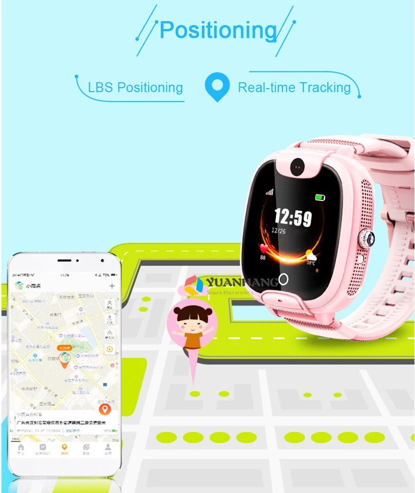 Новинка IP67 водонепроницаемый смарт электронный точный трекер расположение SOS удаленный монитор камера ребенок студент телефон часы наручные часы