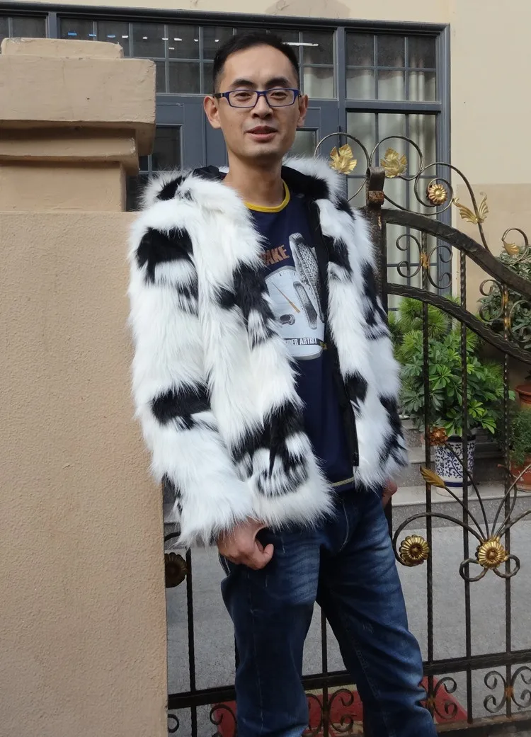 S/6Xl мужские куртки с капюшоном большого размера из искусственного лисьего меха