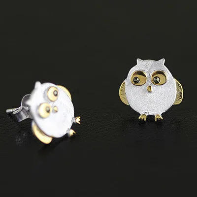 S925 Sterling Silvery Ear Studs Owl Earrings Female Jewelry | Украшения и аксессуары