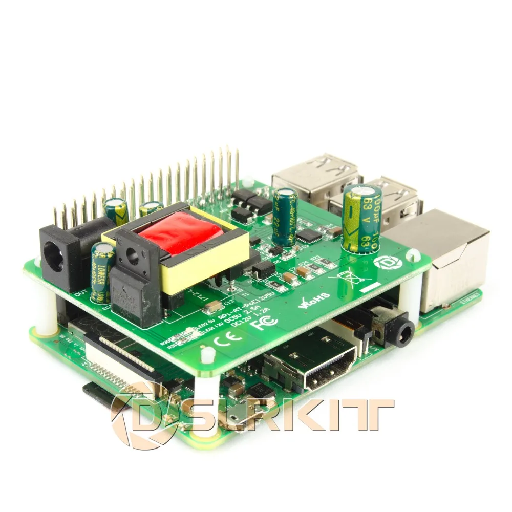 DSLRKIT 5 в 12 В PoE HAT Raspberry Pi 4 4B 3B+ 3B Plus 3,5 дюйма светодиодный жесткий диск 26 Вт