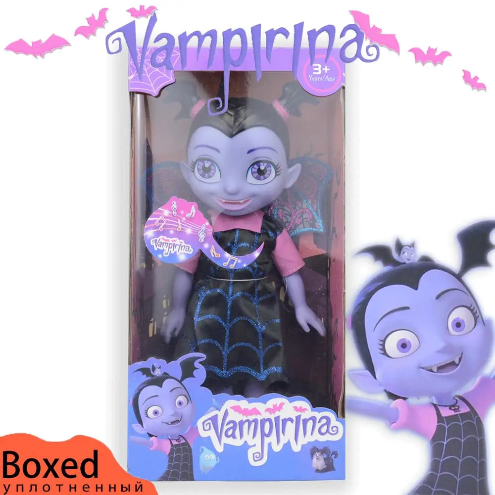 Ceny 34cm wampir zabawki Junior Vampirina zabawki lalki ze światłem i zabawki muzyczne wampir Batwoman dziewczyna rysunek zabawki dla dzieci Brinquedos