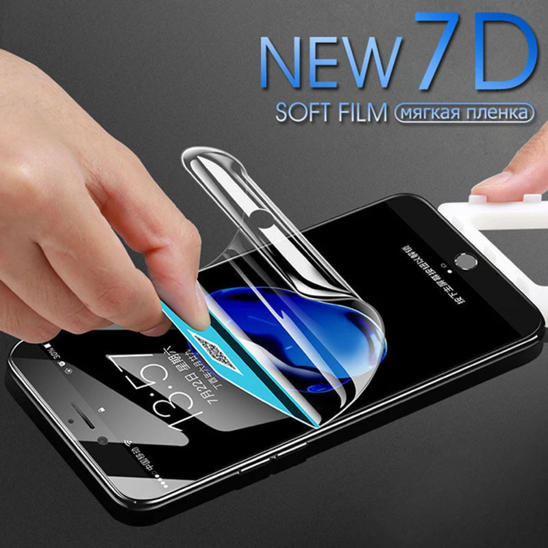 

7D Full Cover Soft Screen Protector Hydrogel Film For iPhone X 7 8 6 6S Plus XS Max 5 5S SE XR Screen Protective Films Not Glass