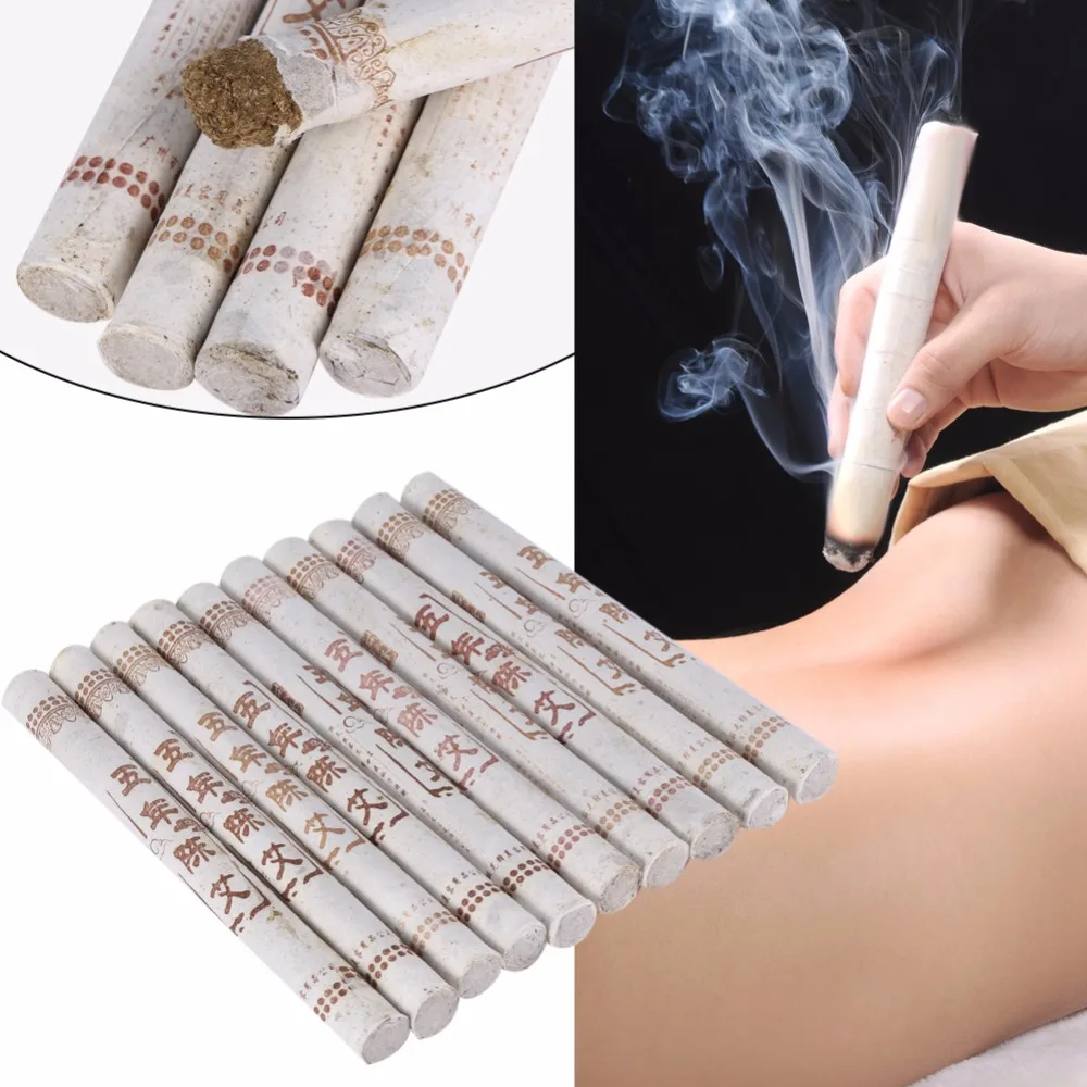 10Pcs 5 Years Old Pure Moxa Rolls Stick Acupuncture Massage Chinese Mugwort Moxa For Slimming & Beauty Moxa Moxibustion Sticks