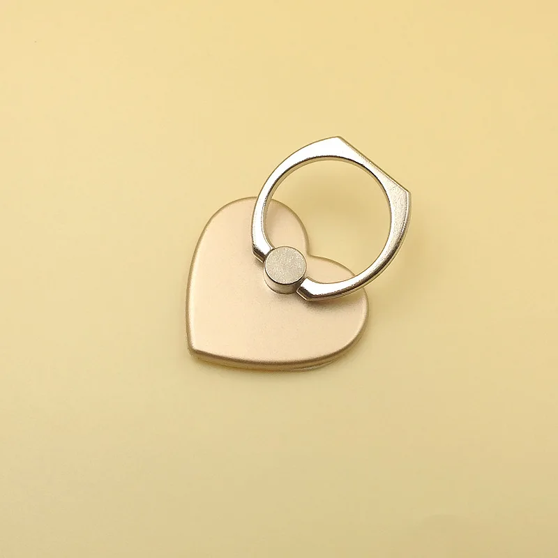 Держатель телефона с кольцом на палец в форме сердца, подставка, стразы, универсальный держатель для мобильного телефона - Цвет: Gold