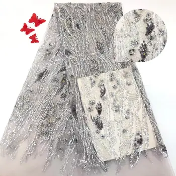 

Madison Latest African Laces 2019 High Quality Sequins Tulle Lace Fabric New Design French Tulle Lace Fabric For Party Dress