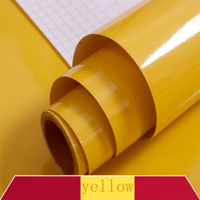 Shiny Yellow 1 метр водонепроницаемые ПВХ мраморные цветные обои самоклеящиеся современные настенные наклейки для гостиной кухни декор для комнаты пленка - Цвет: Shiny Yellow