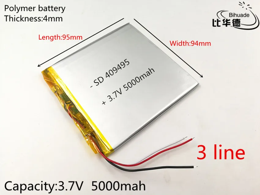 3,7 в 409495 5000 мАч литий-ионная батарея для 7 8 9 дюймов планшетный ПК ICOO 3,7 в полимерный литий