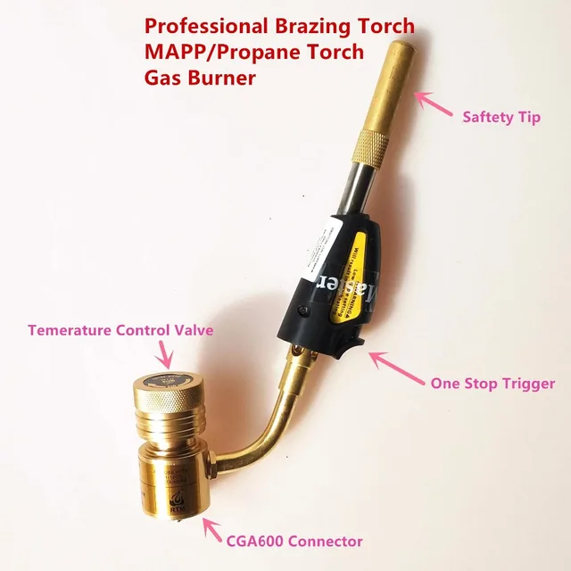 Welding Torch of MAPP/Propane Gas for Brazing Soldering Welding Heating