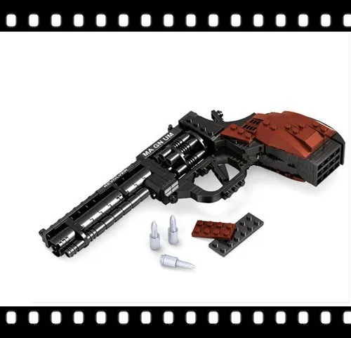 AAusini SWAT Magnum Revolver Pistol Power GUN Weapon Arms Model Assembled font b Toy b font