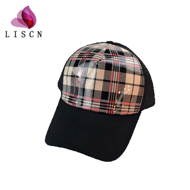 

Fashion hat female 2019 new summer fashion check baseball cap Korean version of the tide mesh sunscreen sunshade outdoor cap