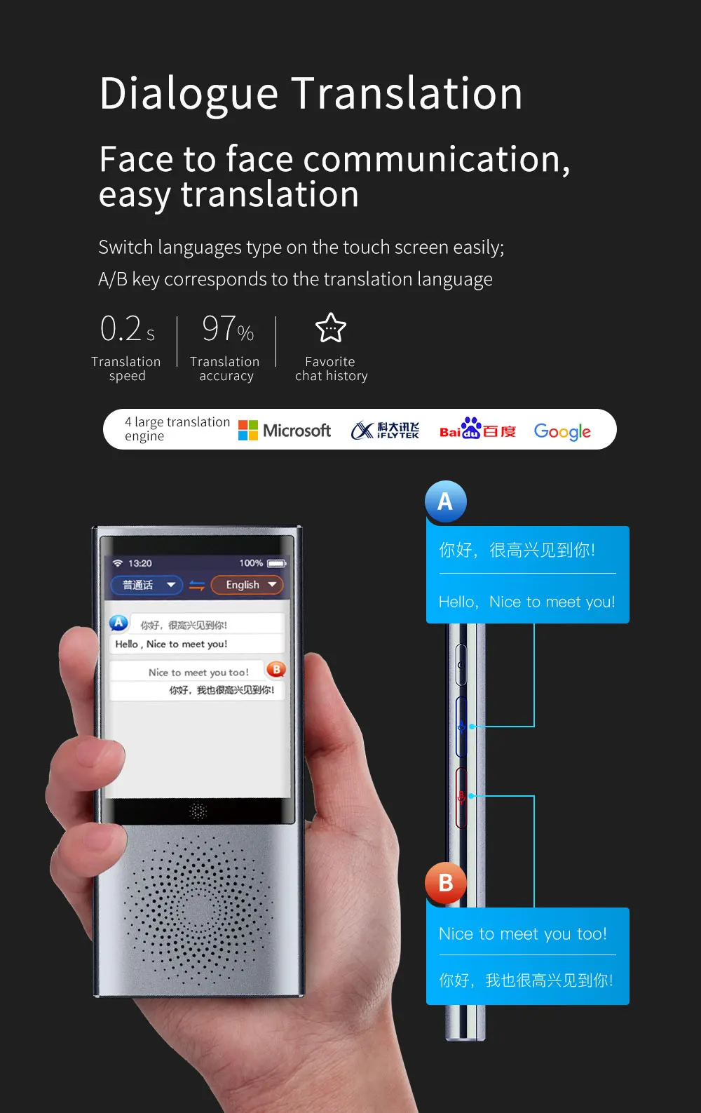 Boeleo smart AI global translator voice instant портативный vidro bateria несколько языков multilingue de voyage de voz одновременное