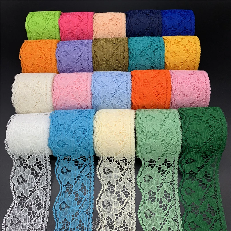 5yards/Lot 60mm Lace Ribbon Embroidered Lace Fabric Trim Decoration DIY Handmade Sewing Crafts African Lace Fabric