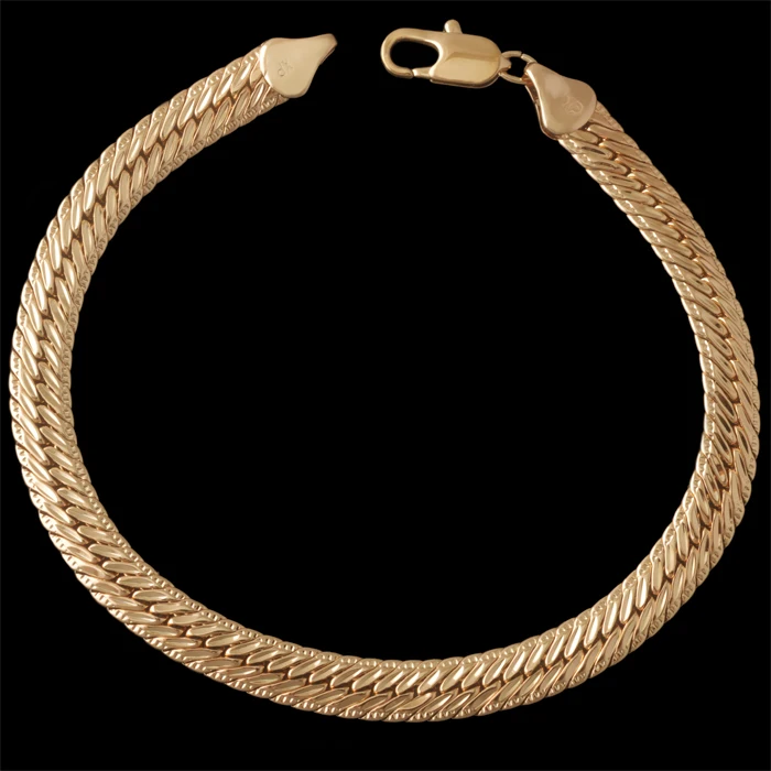 

MxGxFam (215*6 mm) Men Snake Bracelets 18 Yellow Gold color Top Fashion