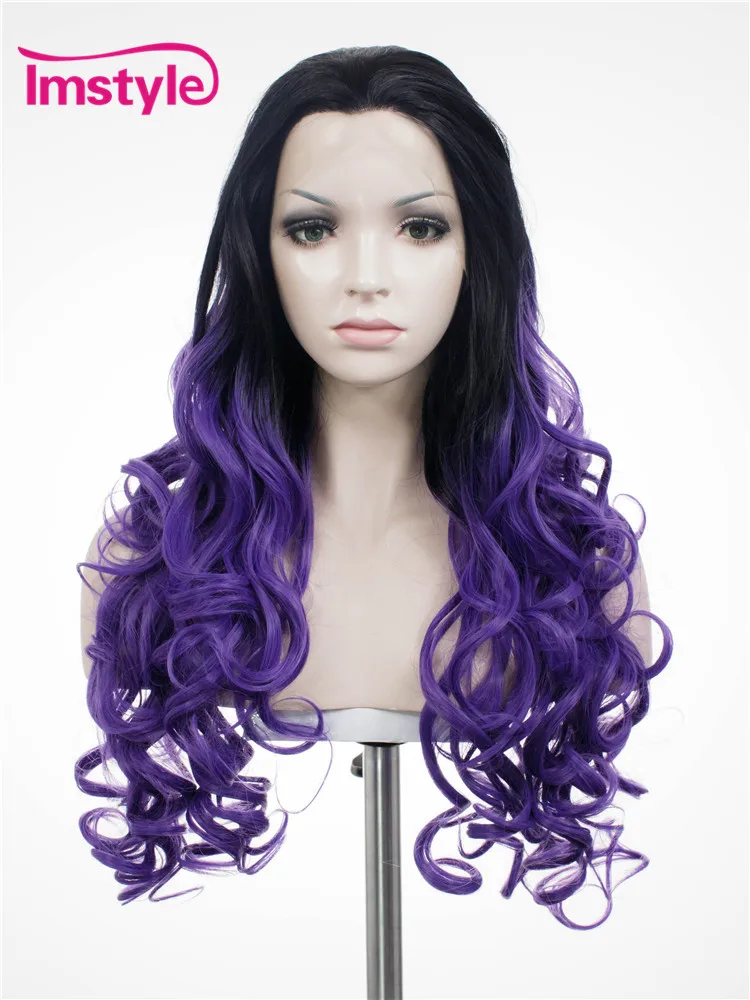 Imstyle Wavy Synthetic Dark Roots Purple Ombre color 26 