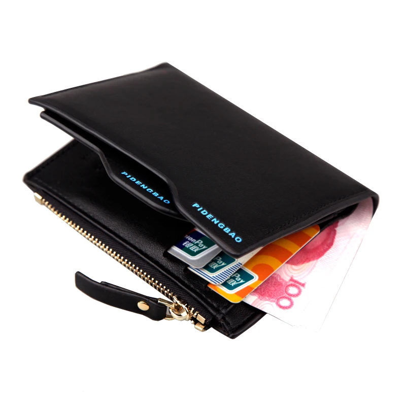 

2018 Hot Fashion Wallets for Men with Coin Pocket Wallet ID Card Holder Purse Clutch with Zipper Men Wallet with Coin Bag Gift