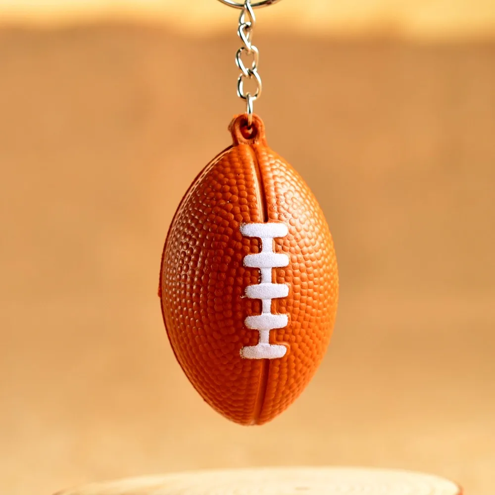 FREE SHIPPING Newest PU Mini American Football Shaped Keychains Rugby