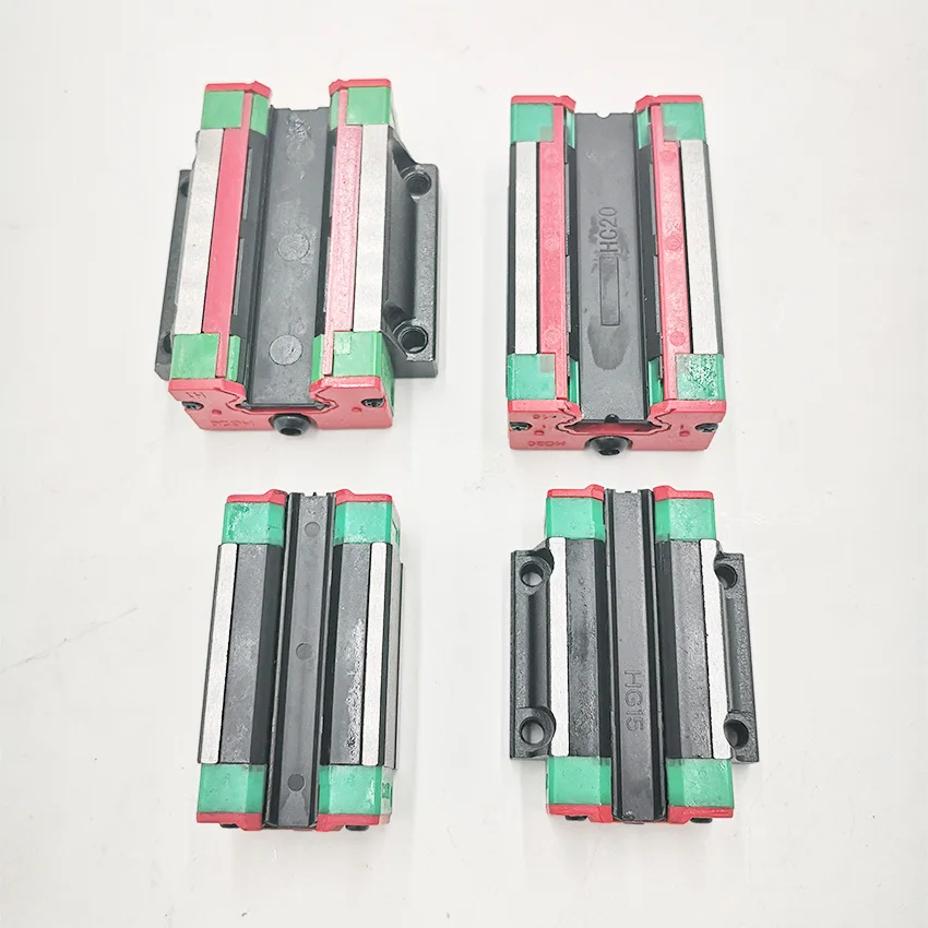 2pc HGR20 HGH20 Square Linear Guide Rail ANY LENGTH+4pc Slide Block Carriages HGH20CA/flang HGW20CC CNC Router Engraving