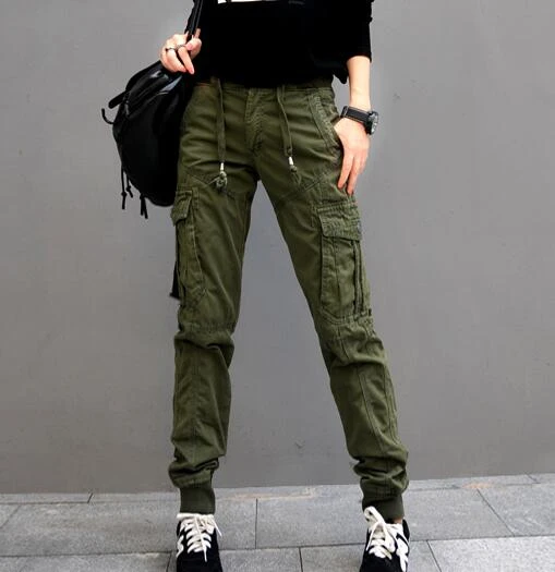 red high waisted cargo pants