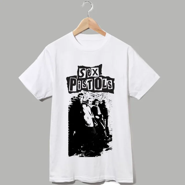 Sex Pistols Black And White Poster Printing Punk Rock T Shirt Casual