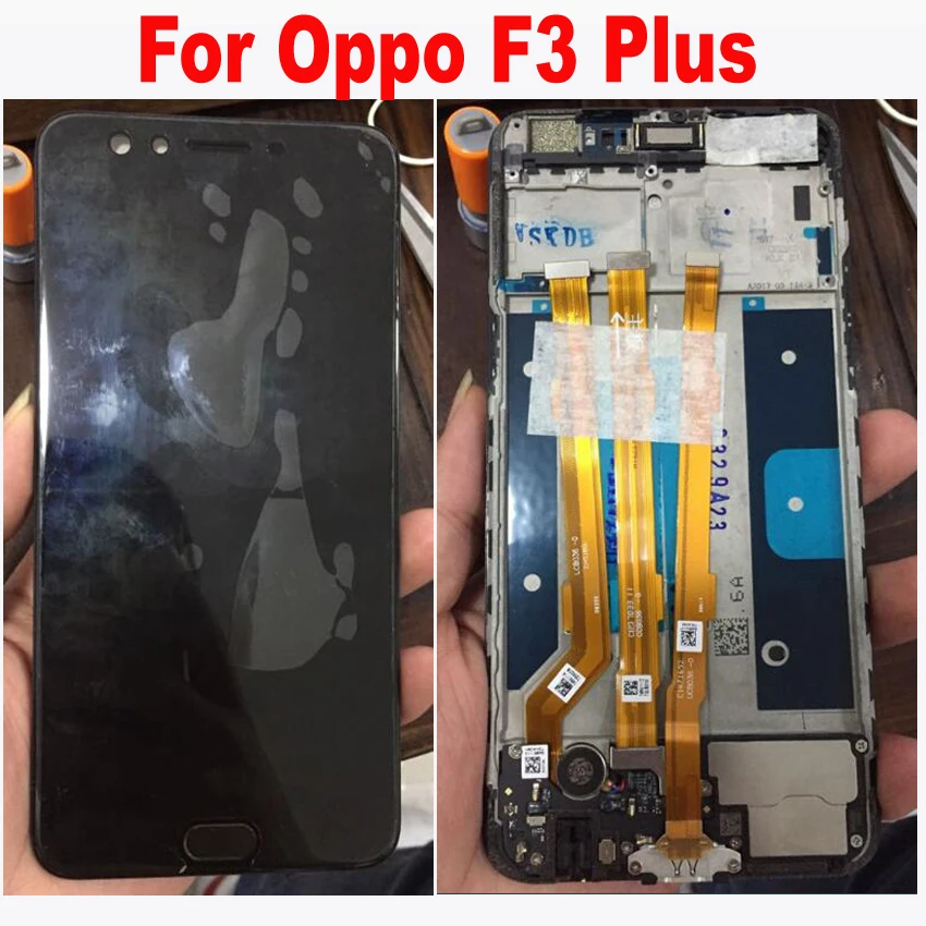 

Original Quality Black/White 6.0 inch For Oppo F3 Plus LCD Display + Touch Screen Digitizer Assembly with frame Replacement Part