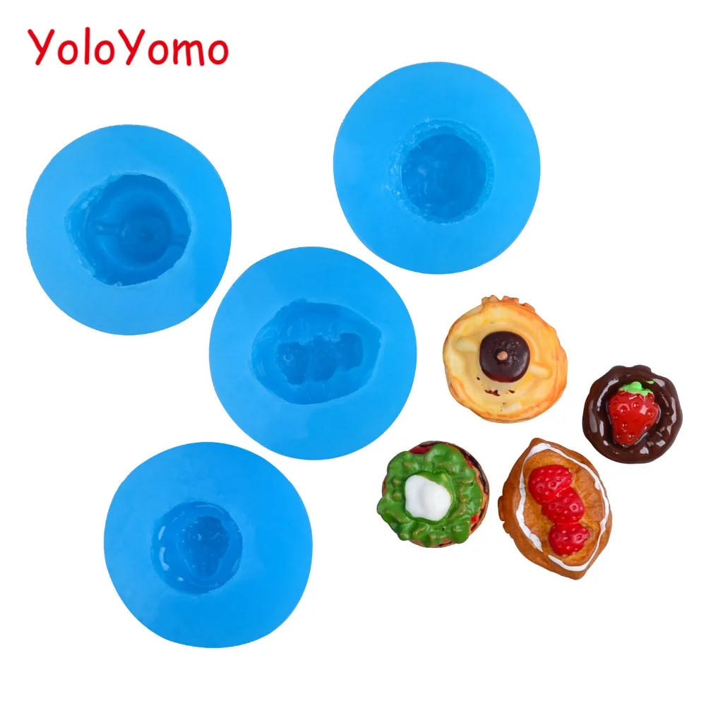 

G096YL,G181YL,G269YL,G557YL Fruit Cake Silicone Mold - Candy Cookie Biscuit Resin DIY Handmade Fimo Clay Baking Tools Push Mold