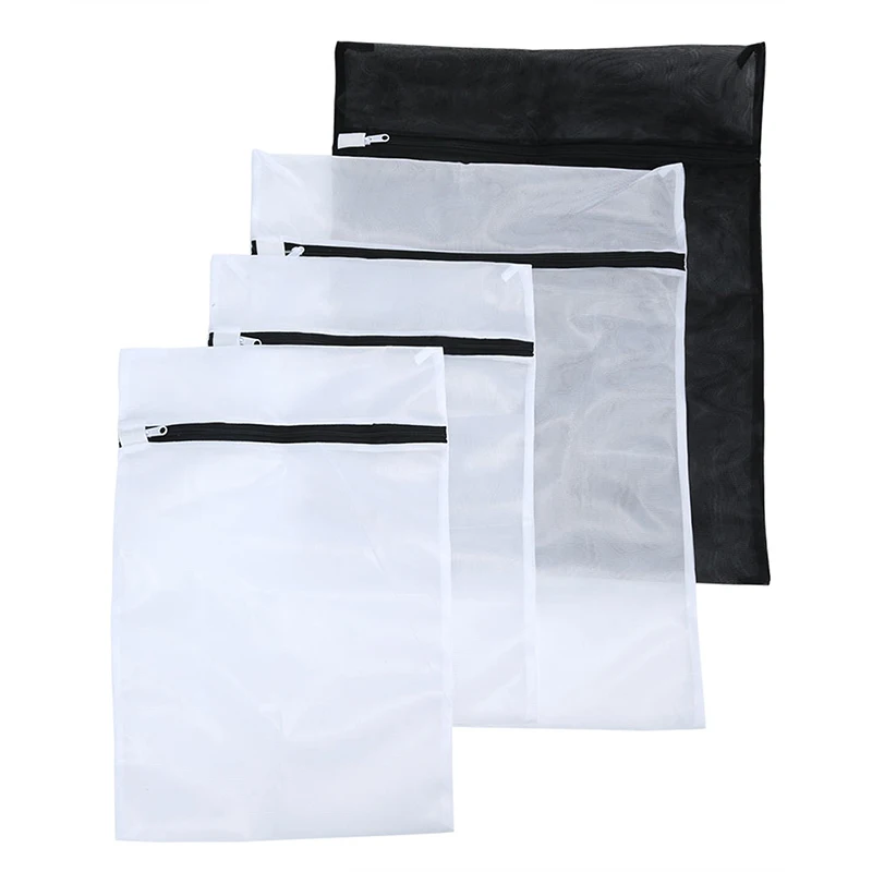 

4Piece/Set Delicates Laundry Wash Bags Mesh Drying Clothes Lingerie Protection Drying Bags Black and White for Washing