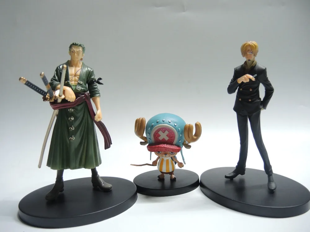 

3pcs/set 8.5-16cm One Piece Zoro sanji Chopper Anime Action Figure PVC New Collection figures toys Collection for Christmas gift