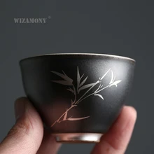 WIZAMONY, серебряная роспись, Цзиндэчжэнь, посуда для чая, чашка, чайный набор, чайная чаша B, керамические чайные чашки кунг-фу, китайский фарфор, целадон