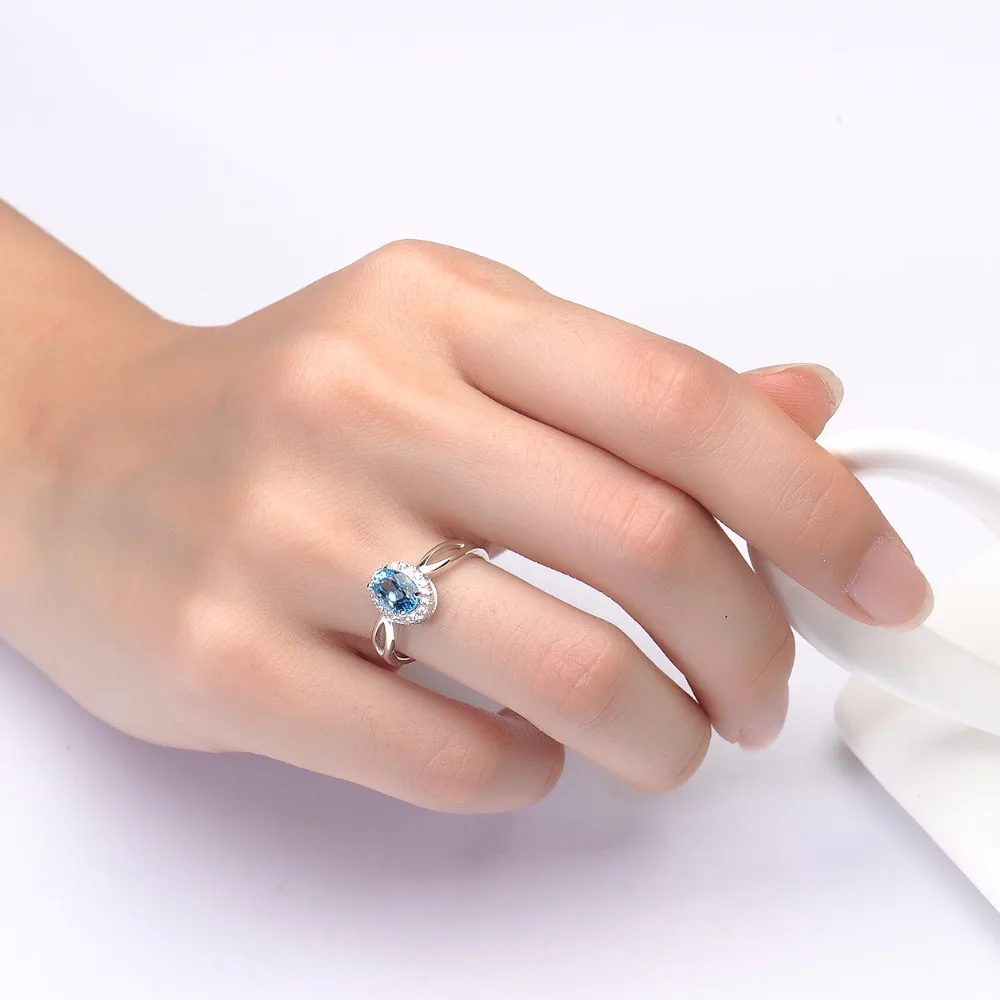 Женский ювелирный комплект из серебра 925 пробы с голубым топазом|jewelry sets|fine