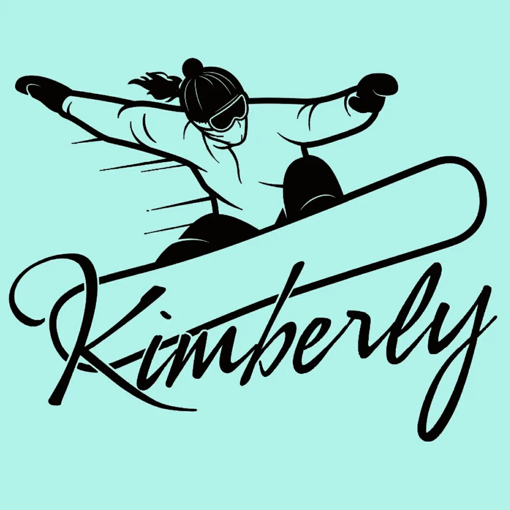 Snowboard Snowboarding Wall Decal Custom Girl Name Wall Personalized