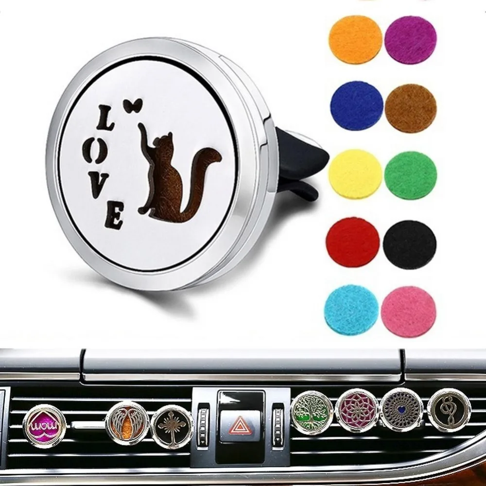 

Car Perfume Aromatherapy Essential Oil Diffuser With 8Pcs Pads Air Vent Flavoring Car-styling Air Freshener Decoration Perfumes