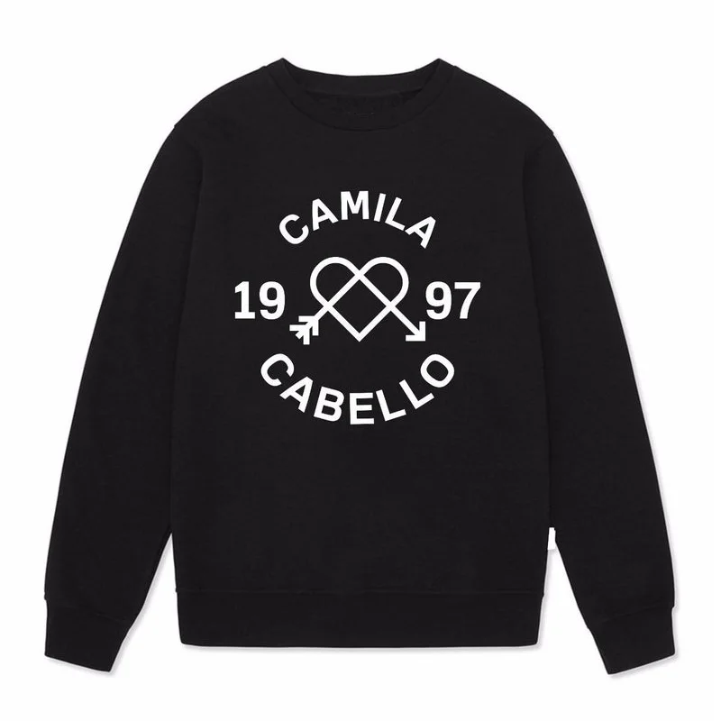 Женская толстовка в стиле хип-хоп Camila черно-белая с капюшоном 2019 | Мужская одежда