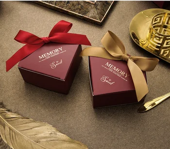 

50pcs Hot sale 12colors Candy Boxes Wedding Favors and Gifts Box Party Supplies Paper Chocolate Boxes Package With Ribbon