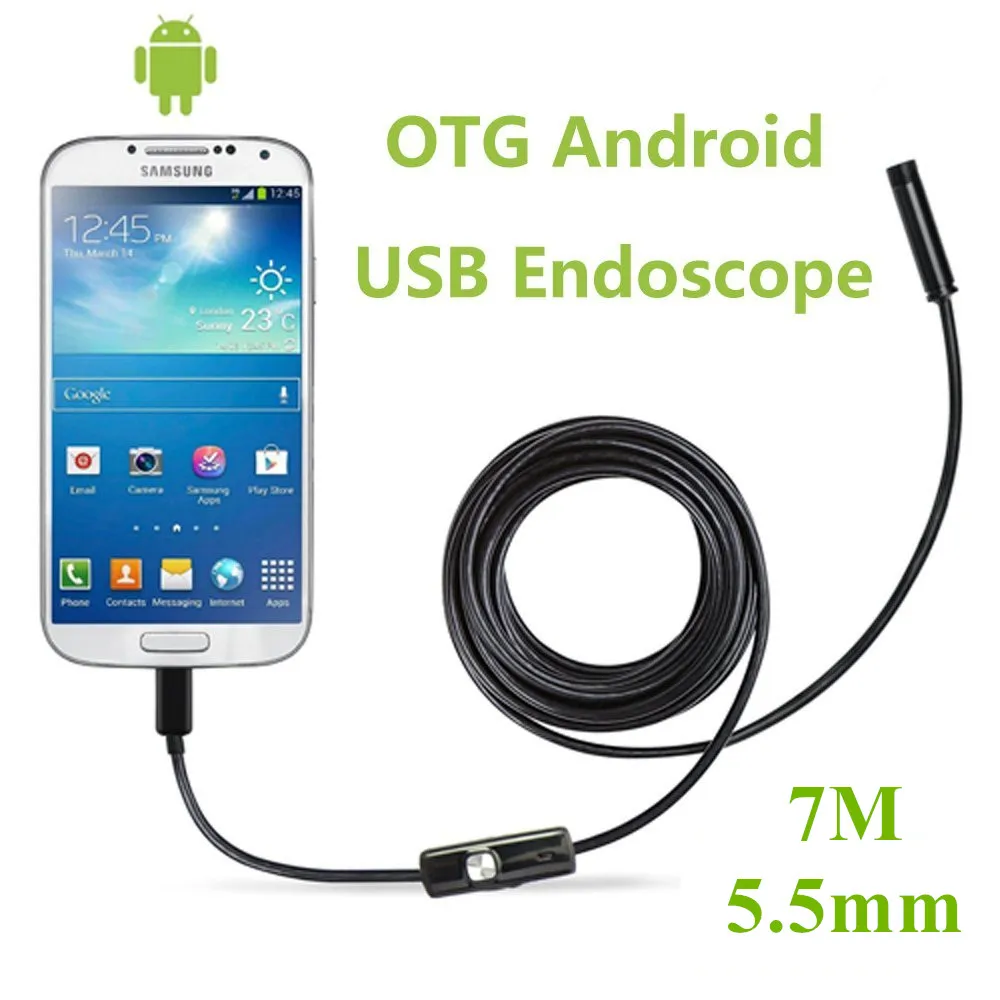 

LESHP 5.5mm 7M Waterproof Endoscope for Android PC Inspection Borescope with 6 LED Focus Camera Lens USB Cable Endoscope
