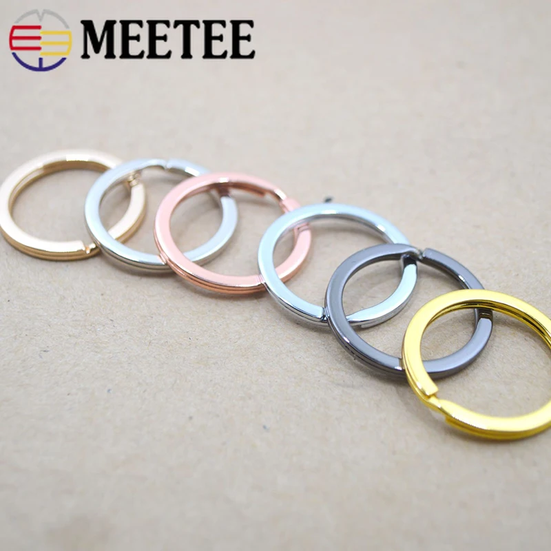 Meetee 20/50 шт, 25 мм, брелок для ключей, металлический брелок для ключей с пряжкой-хомут с круглым воротником для мальчиков и девочек Клип крюк DIY кожаная сумка одежды аппаратные средства аксессуар H2-2