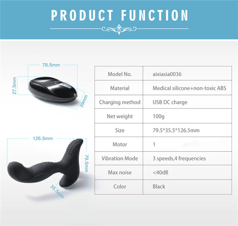 Prostate Massager 7 Modes G Spot Vibrator Male Butt Plug Wireless Remote USB Silicone Adult Anal Sex Toys for Men Women Couple (3)