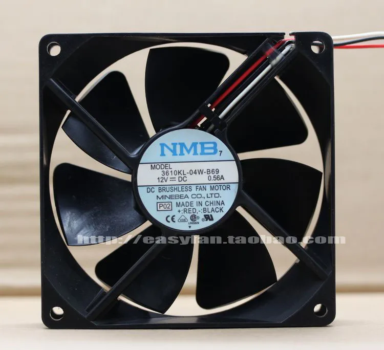 

NMB-MAT 3610KL-04W-B69 F02 DC 12V 0.56A 90x90x25 мм вентилятор охлаждения сервера