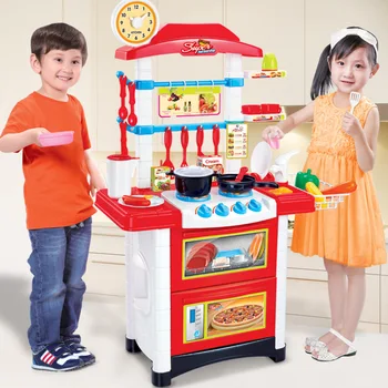 

87CM Large Simulation Cooker Kitchenware Food Sets Pretend Play Kids Kitchen Toys Tablet for Children Girls Boys Birthday Gift3+