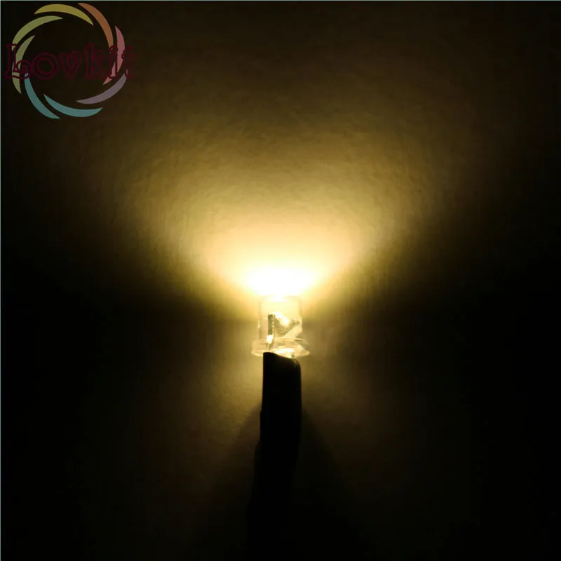 

50pcs 3mm 12V DC 20cm Pre-Wired Resistor Flat Top Warm White LED Wide Angle Light Bulb Emitting Diodes For Car Toy DIY HOT SALE