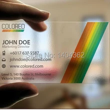 Высокое качество, бесплатный дизайн, матовая ПВХ прозрачная визитная карточка, Радуга Печать отличная цена DHL