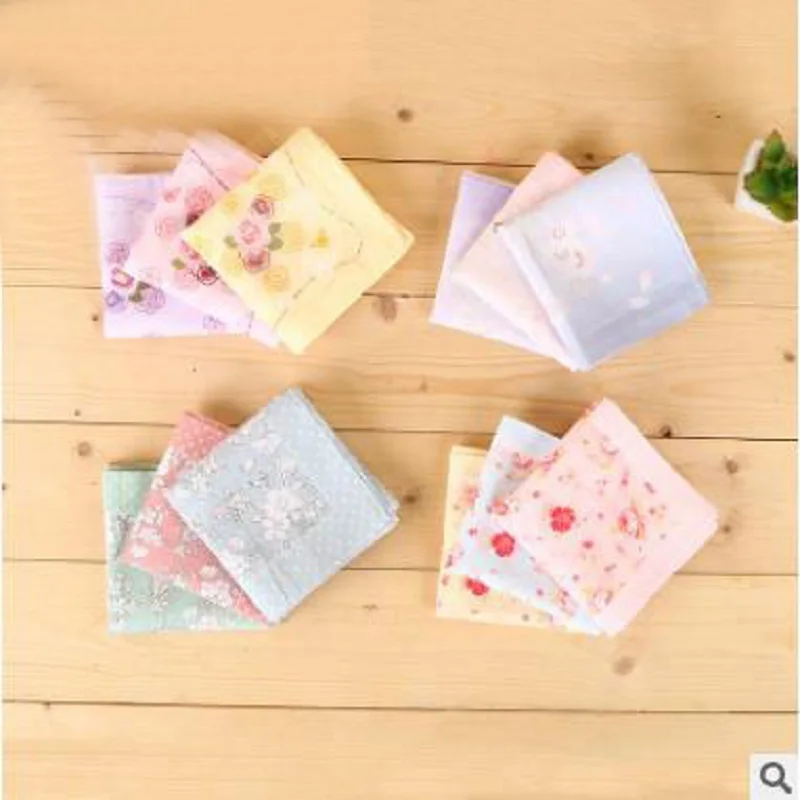 

12pcs 45*45cm new 100% Cotton Handkerchiefs Business Women Handkerchief