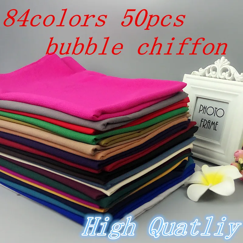 A55 50pcs/lot High Quality Plain Bubble Chiffon Shawls