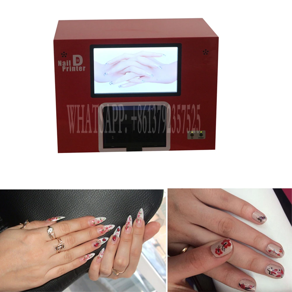  5 hand nails painting digital nail printing machine computer and touch screen nail and flower print
