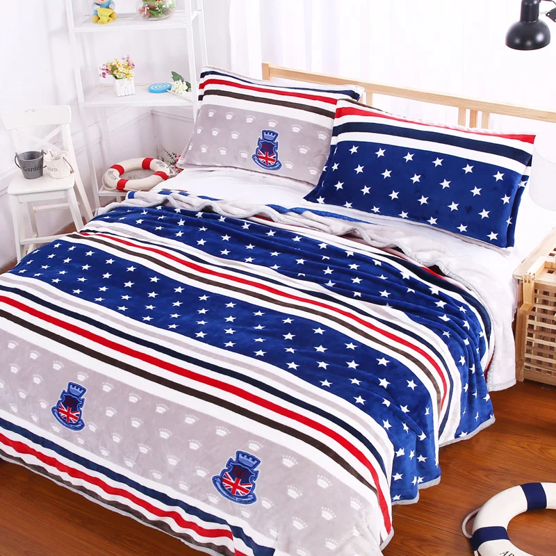 

LOSICOE-1 Plaid Super Soft Warm Coral Fleece Blanket Thick Flannel Blankets Sheets Towels Sofa Bed Textile 150X200 CM